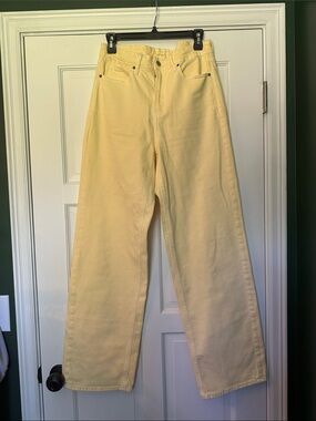 Old Navy Yellow Extra High-Rise Sky-High Wide Leg Jean Size 4 Tall